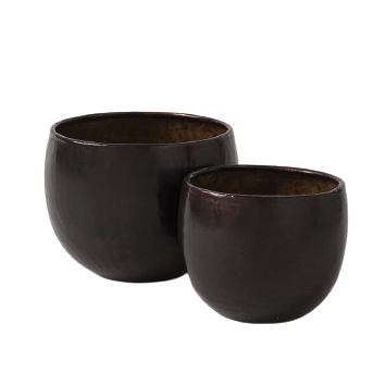 IRON FLOWER VASE (BLACK) SET OF 2